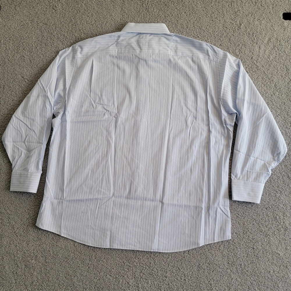 Tommy Bahama Button Down Shirt Men 18 34/35 Blue White Striped Long Sleeve - Picture 3 of 8